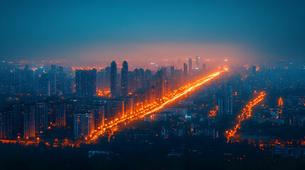 Obraz premium City Skyline at Night