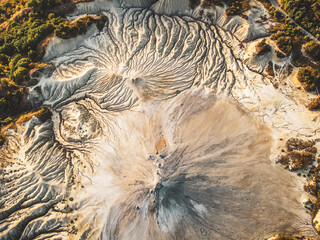Berca Mud Volcanoes at Sunset - Aerial Drone View