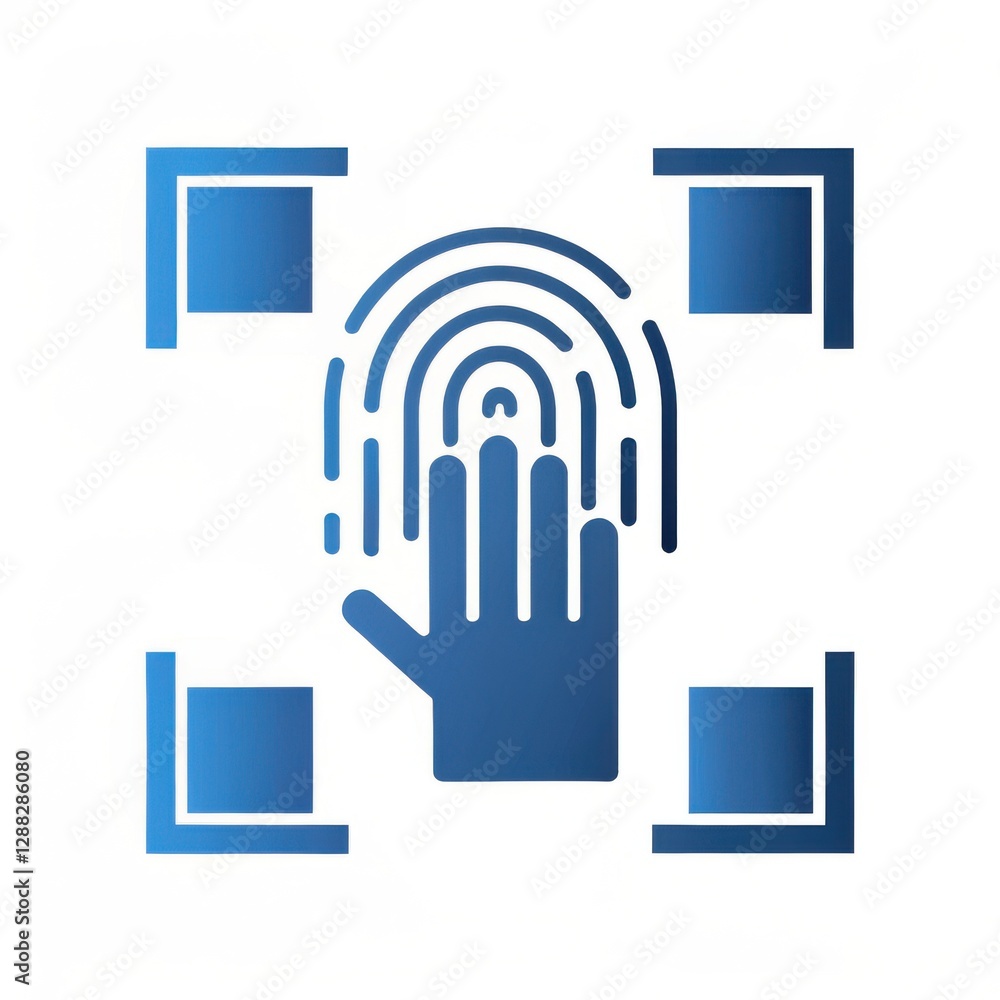 Poster digital scanning of robotic hand for fingerprint verification in secure systems