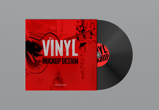 Vinyl and Cover Case Mockup