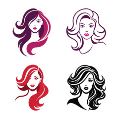 Woman Hair Silhouette design on a white background