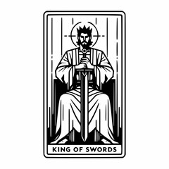 Sword-Wielding King Tarot Card Artwork