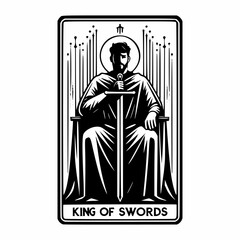 Fototapeta premium Tarot King of Swords with Diagonal Lines