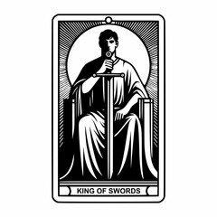 Fototapeta premium Strong Leadership King of Swords Tarot
