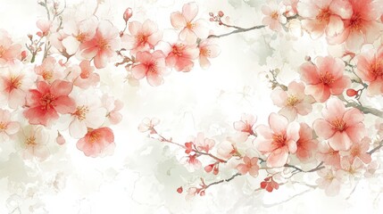 A soft watercolor illustration of cherry blossoms, evoking tranquility and beauty.