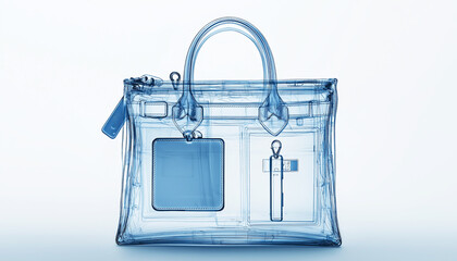 Secrets in Transit – Suggesting the mystery of what people carry unseen.   Bag X-ray scan.  Generative AI.