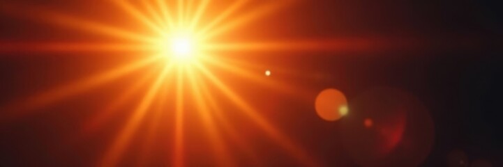 Fototapeta premium Bright lens flare, starburst effect, sun shining, vibrant, glow