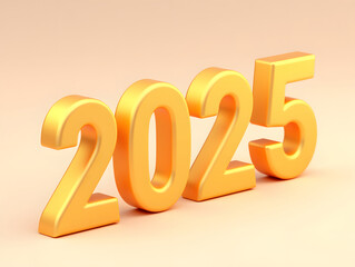 3D text rendering scene of Happy New Year 2025