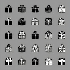 Gifts icons set