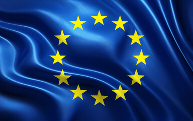  European Union Flag Illustration in close up, Part 4