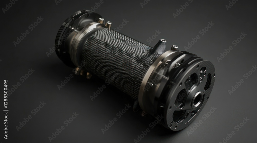 Poster close-up view of a high-performance automotive component showcasing intricate design and engineering