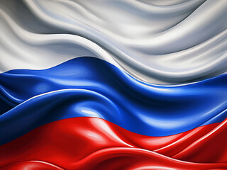 Fototapeta premium Russian National Flag Illustration in close up, Part 6