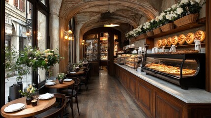 Naklejka premium Experience italian culture at a classic espresso bar in rome a travel journey through local delights