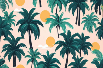 Tropical palm tree, cut out