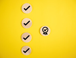 Certificate guarantee icon for certification and standardization process, International Organization for Standardization ISO and quality control certification, Sign of top service quality assurance..