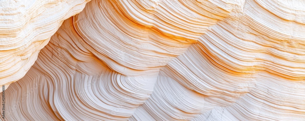 Poster Weathering process concept. Stunning sandstone formations with flowing patterns and warm hues in layered textures.
