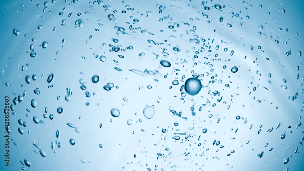 Poster suspended water droplets shimmer in a tranquil setting, creating a mesmerizing display of movement a