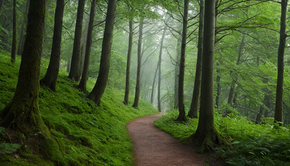 Obraz premium Cherry Blossoms,Forest Path 