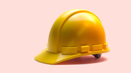 Fototapeta premium yellow helmet isolated on white