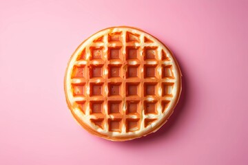 Illustrated waffles with honey drizzle and powdered sugar, perfect for food blogs, breakfast promotions, and digital menus, styled as a retro cookbook drawing