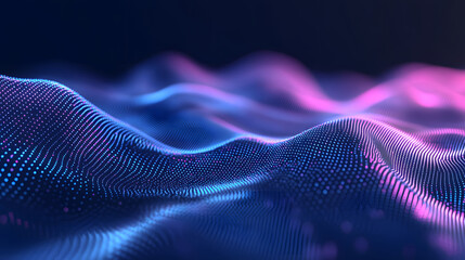 Blue dots and lines particles, big data, communication technology science and technology background concept illustration