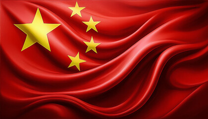 Chinese National Flag Illustration in close up, Part 9