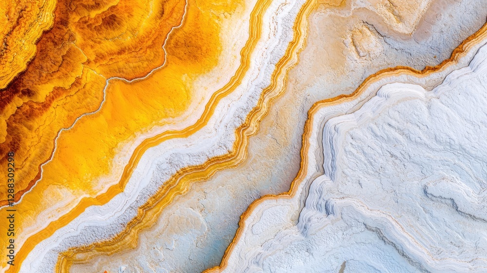 Poster weathering process idea. stunning aerial view of colorful mineral deposits in a unique geological la