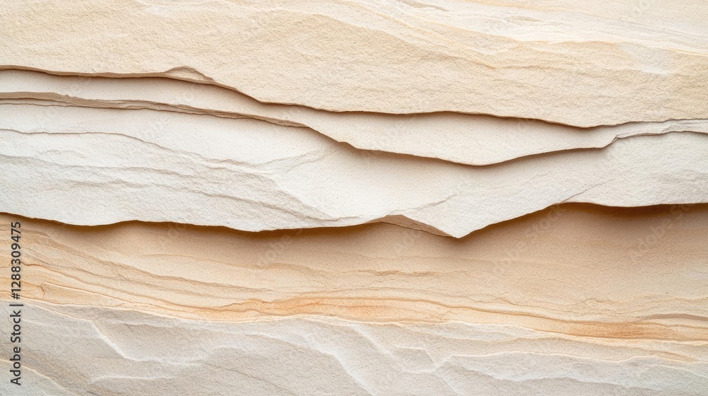 Aufkleber Weathering process concept. Layered paper texture with soft colors, ideal for backgrounds and design projects.