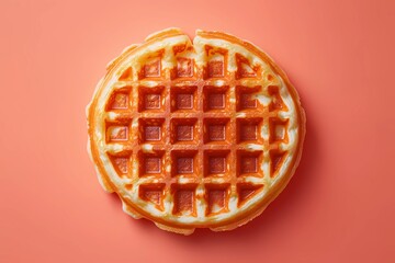 Hand-drawn waffle illustration with rich textures, ideal for restaurant menus, food packaging, and recipe books, presented in a vintage culinary sketch style