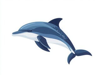A vibrant dolphin swimming gracefully.