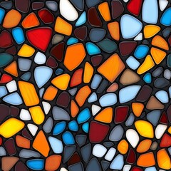 Abstract Colorful Stone Mosaic Seamless Pattern