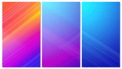 Fototapeta premium four colorful banners with diagonal lines, gradient and patterns wallpaper