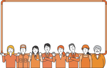 疑問に感じる人々のコピースペース付きイラスト