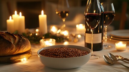 Obraz premium Elegant Italian Dining Setting for New Year's Celebration