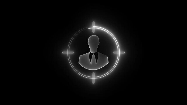 Headhunting, user icon. Target audience. Customer, client targeting. Consumer centricity. Target Marketing Glyph Icon . Target Customer Icon