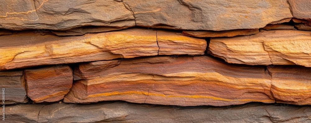 Poster weathering process concept. textured layers of colorful rock formations displaying natural beauty.