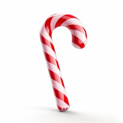 Obraz premium Vibrant Red and White Spiral Lollipop Isolated on White Background for Celebrations