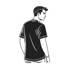 white and black t-shirt with copy space 
