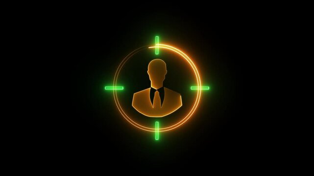 Headhunting, user icon. Target audience. Customer, client targeting. Consumer centricity. Target Marketing Glyph Icon . Target Customer Icon