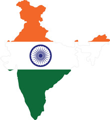 India flag on the map illustration vector