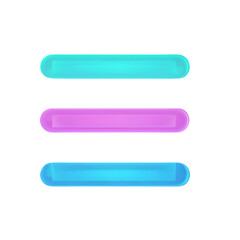 Obraz premium Glowing 3D neon bars in cyan, purple, and blue, arranged in a minimalistic and futuristic style on a transparant background