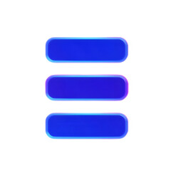 Fototapeta premium Glowing 3D neon bars in cyan, purple, and blue, arranged in a minimalistic and futuristic style on a transparant background