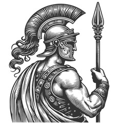 Obraz premium Ancient Roman Soldier raster illustration