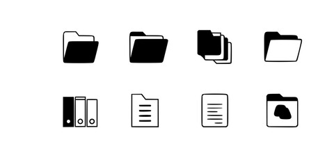 data folder icon in different style vector illustration. two colored and black data folder vector icons designed in filled, outline, line and stroke style can be used for web, mobile, ui