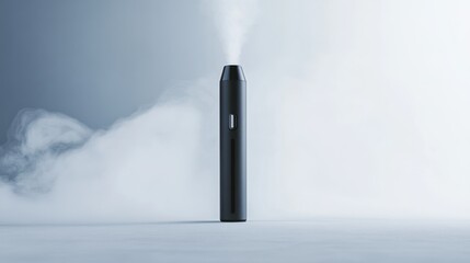 A vaping device with a matte finish on a clean, white background. Featuring modern technology and gentle vapor