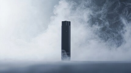A vaping device with a matte finish on a clean, white background. Featuring modern technology and gentle vapor