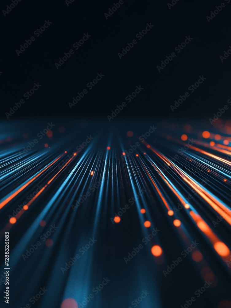 Poster abstract lines of light converge into the distance, creating a sense of depth and momentum