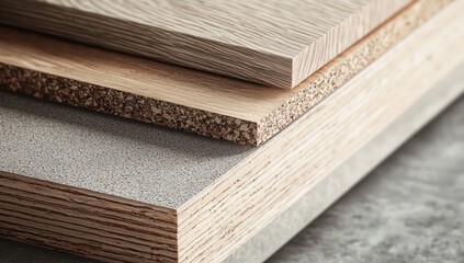 Organic structured aesthetic from compressed chipboard textures in layered wood board with subtle fiber patterns.