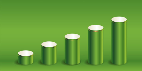 Pipe green image with cylinder curve pattern or vertical. Vector Illustration