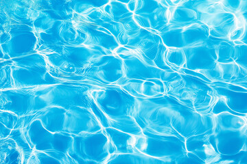 Obraz premium Crystal Clear Blue Pool Water with Sunlight Reflections. Generative Ai